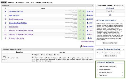 Extension on contest page