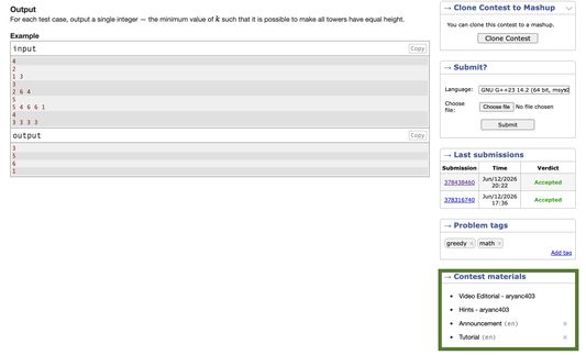 Extension on problem page